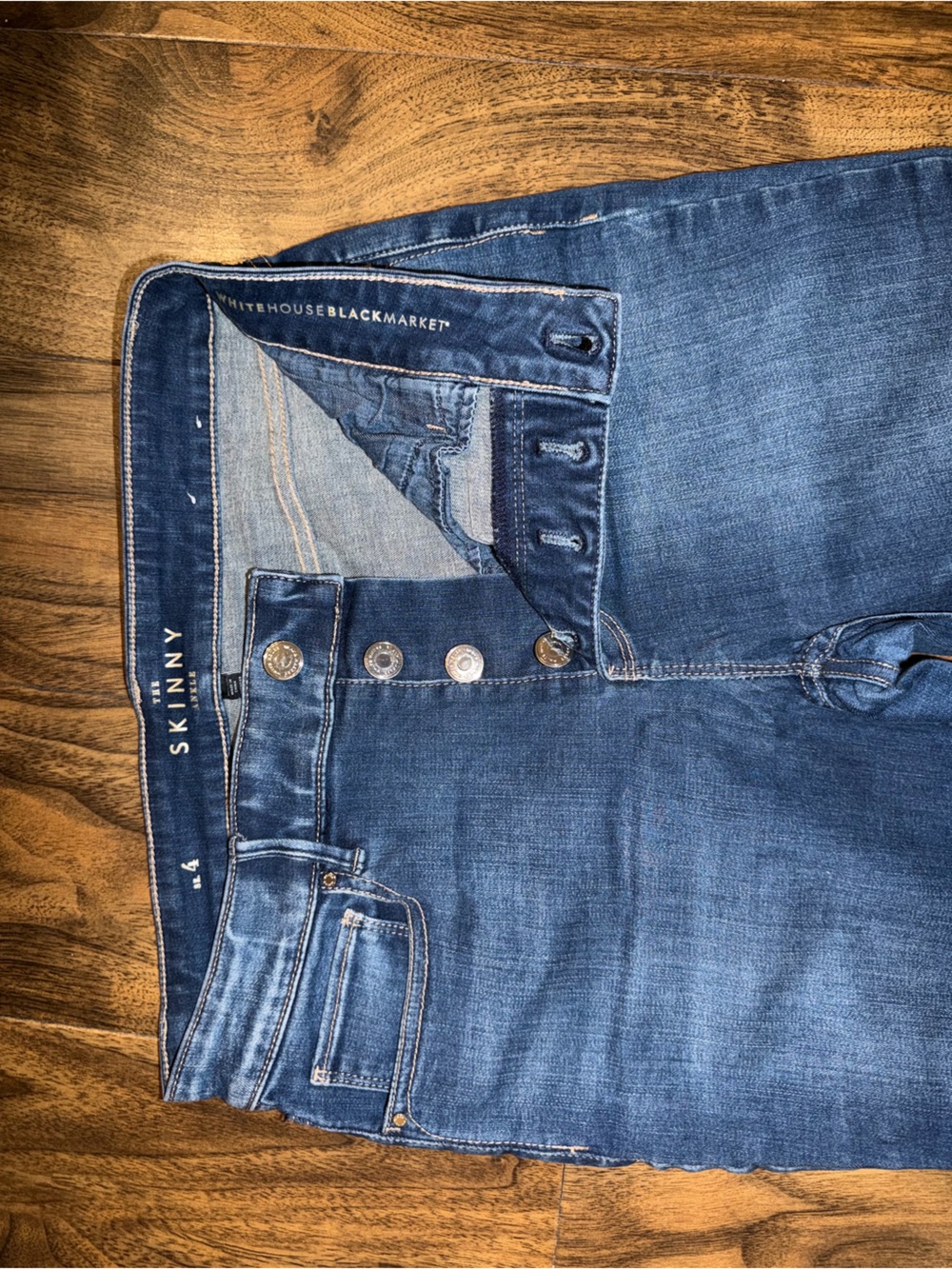 WHBM High-Rise Button-Fly Skinny Jeans - Picture 2 of 4